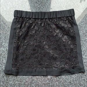 Diane Von Furstenberg Black Lace Mini Skirt